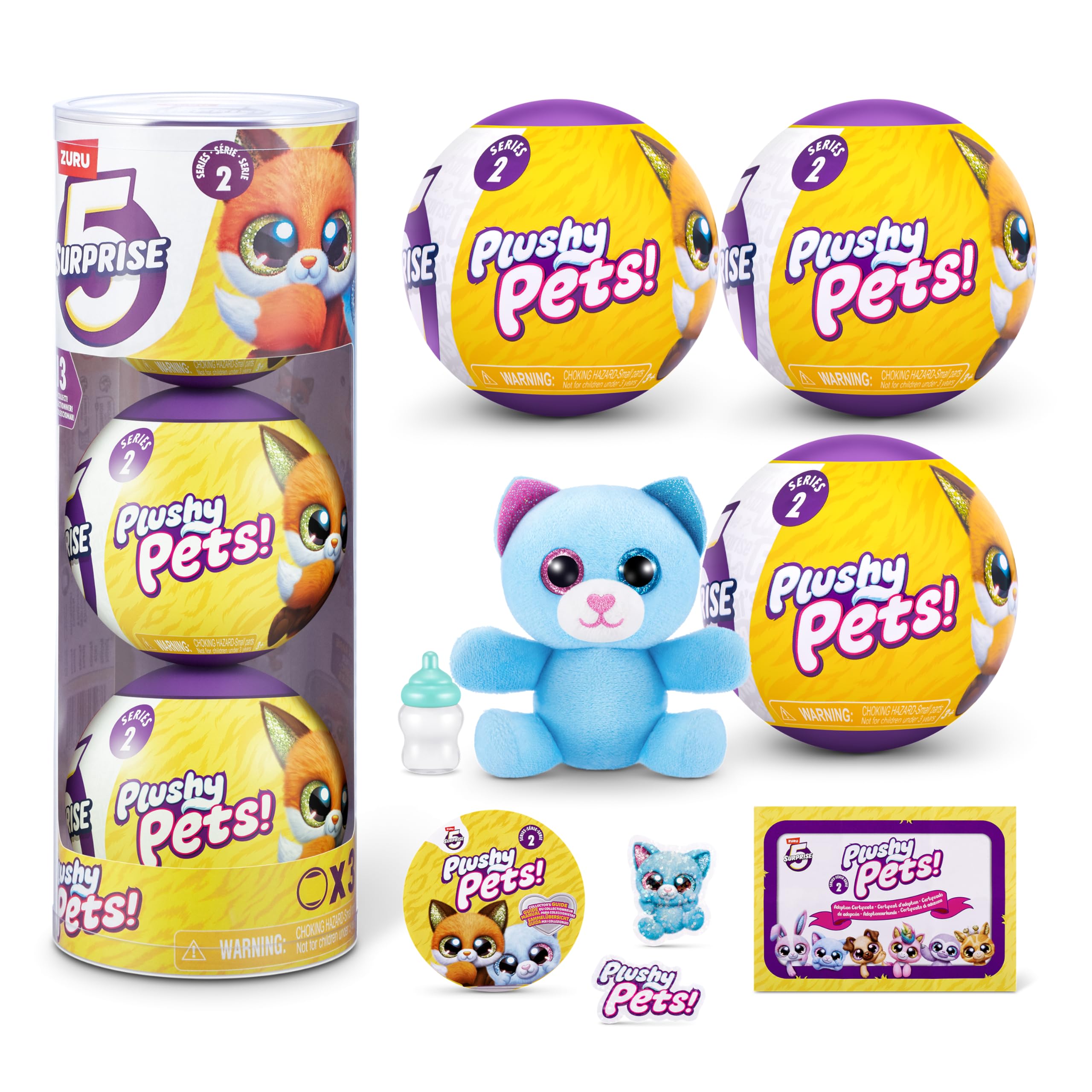 Amazon.co.jp: ZURUのサプライズぬいぐるみペットシリーズ2 (3パック